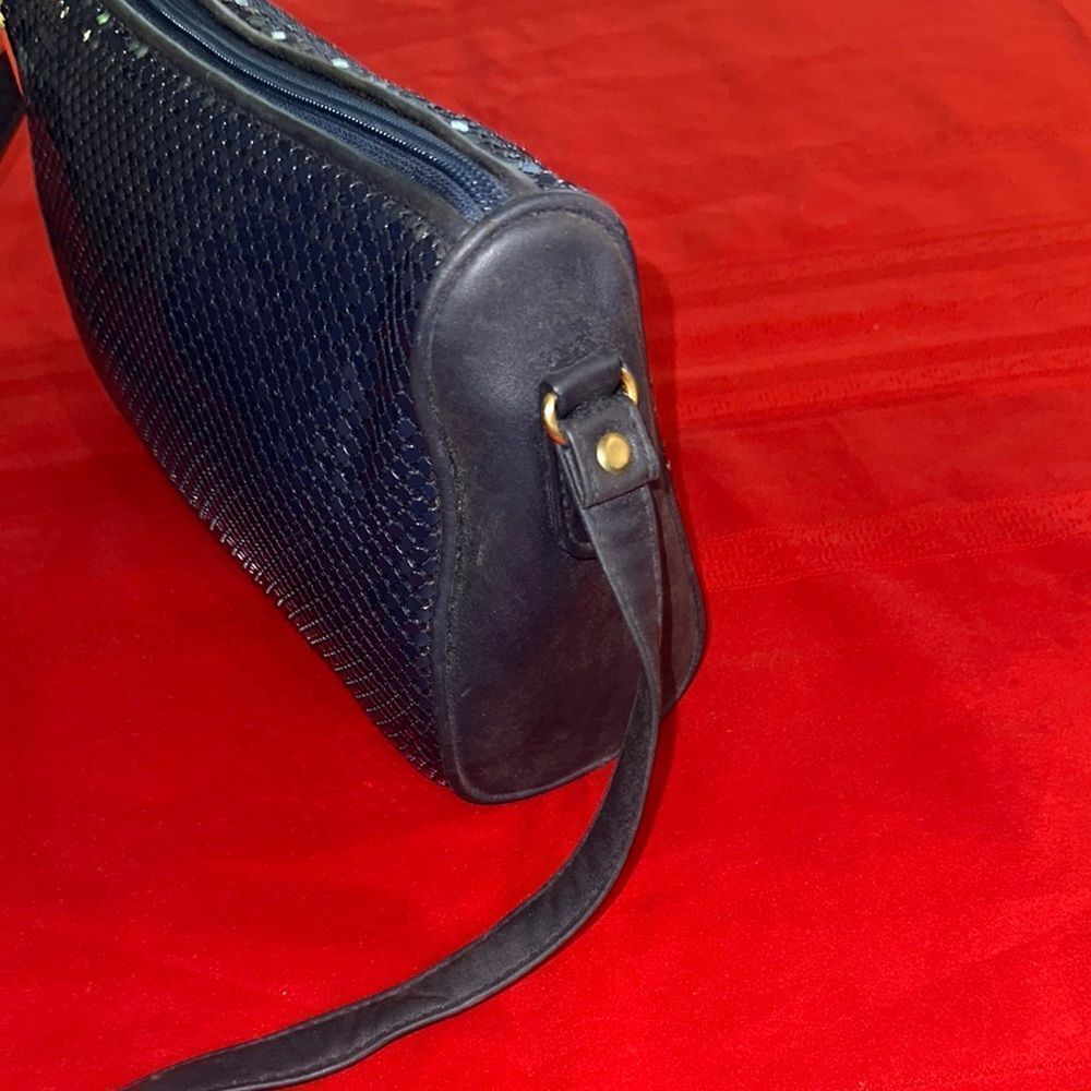 Whiting & Davis Navy Sequin Purse - Picture 6 of 11